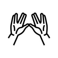 jewish bön gest linje ikon vektor illustration
