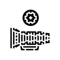 Getriebe Bedienung Auto Mechaniker Glyphe Symbol Vektor Illustration