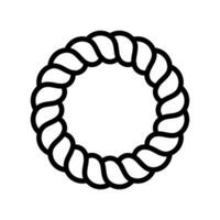 Shimenawa Ring Schintoismus Linie Symbol Vektor Illustration