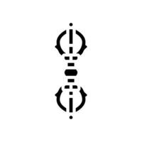 Vajra dorje Buddhismus Glyphe Symbol Vektor Illustration