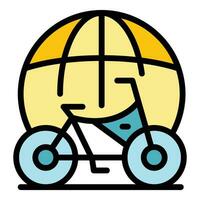 global Fahrrad Miete Symbol Vektor eben