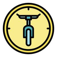 Zeit von Miete Fahrrad Symbol Vektor eben