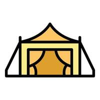 Beduine Zelt Haus Symbol Vektor eben