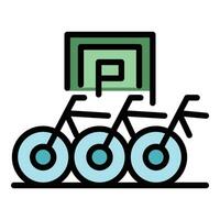 der Verkehr Fahrrad Parkplatz Symbol Vektor eben