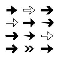 Pfeil Symbol Vektor im eben Stil. Mauszeiger Pfeile Zeichen Symbol isoliert auf Weiß Hintergrund