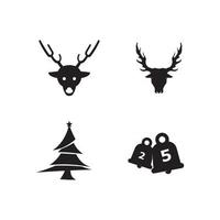 Symbolsatz Vektor ehemaliger Weihnachtssymbol Baum Vektor-Illustration und Logo-Design