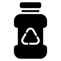 plast flaska glyf ikon vektor