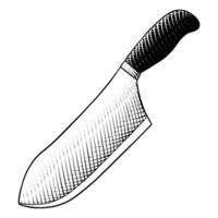 kniv ikon eller illustration i gravyr stil vektor