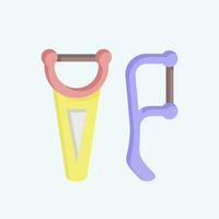 Symbol Zahnseide. verbunden zu Badezimmer Symbol. eben Stil. einfach Design editierbar. einfach Illustration vektor