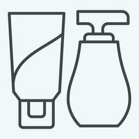 ikon lotion. relaterad till badrum symbol. linje stil. enkel design redigerbar. enkel illustration vektor