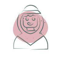 ikon arab man. relaterad till saudi arabien symbol. Färg fläck stil. enkel design redigerbar. enkel illustration vektor