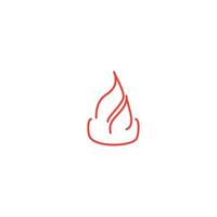 Feuer Vektor Illustration. Feuer Symbol im Gliederung Stil