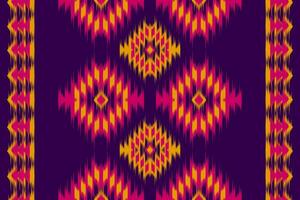 etnisk ikat sömlös mönster i stam. amerikansk, mexikansk stil. aztec geometrisk prydnad skriva ut. vektor