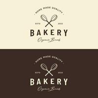 köstlich und lecker organisch frisch gebacken Bäckerei Geschäft Logo Design retro vintage.logo zum Bäckerei Geschäft, Etikette oder Abzeichen, Geschäft. vektor