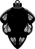 ein schwarz und Weiß Zeichnung von ein Blatt Ornament vektor