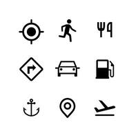 Karta ikon verktyg. legend vektorer verktygslåda. fordon och transport.