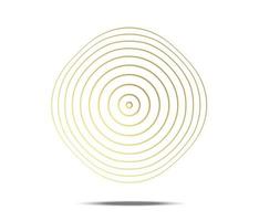 konzentrisches Kreiselement. goldener luxuriöser Farbring. abstrakte Vektorillustration für Schallwelle, goldene Grafik, moderne Dekoration für Websites, Plakate, Banner, Vorlage eps10 Vektor