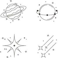 kosmisch Jahrgang Symbol Design. minimalistisch Konzept. isoliert Vektor