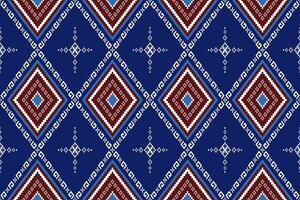 Indigo Marine Blau geometrisch traditionell ethnisch Muster Ikat nahtlos Muster Rand abstrakt Design zum Stoff drucken Stoff Kleid Teppich Vorhänge und Sarong aztekisch afrikanisch indisch indonesisch vektor