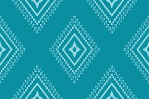 Indigo Marine Blau geometrisch traditionell ethnisch Muster Ikat nahtlos Muster Rand abstrakt Design zum Stoff drucken Stoff Kleid Teppich Vorhänge und Sarong aztekisch afrikanisch indisch indonesisch vektor