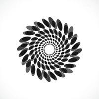 svart abstrakt vektor cirkel ram halvton prickar logo emblem design. rund kant ikon med cirkel prickar textur. vektor illustration eps 10