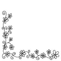 blommig daisy doodle gränsen vektor