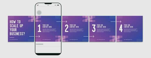 karusell mall och social media posta layout design, uppsättning av företag mikroblogg karusell posta vektor