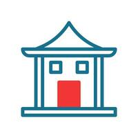 båge ikon duotone röd blå Färg kinesisk ny år symbol perfekt. vektor