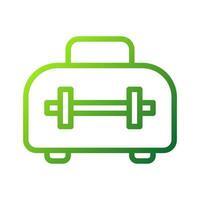 ryggsäck ikon lutning grön Färg sport symbol illustration. vektor
