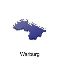 Karte Stadt von warburg, Welt Karte International Vektor Vorlage mit Gliederung Illustration Design