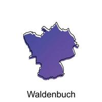 Karta stad av waldenbuch, värld Karta internationell vektor mall med översikt illustration design