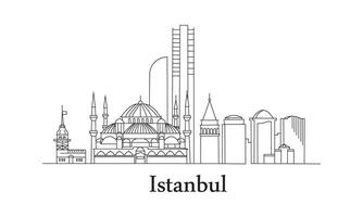 Istanbul Linie zeichnen kostenlos Vektor