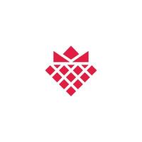 Erdbeere König Symbol Logo Vektor
