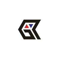 Brief GR einfach geometrisch Linie Pfeile Dreieck Logo Vektor