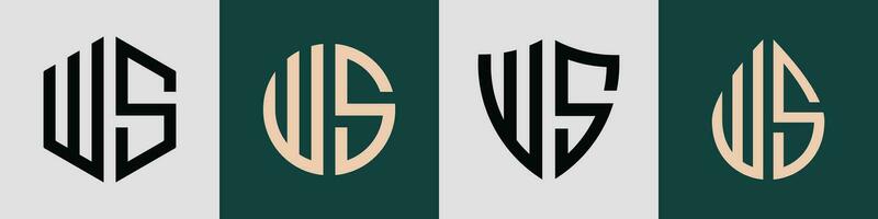 kreativ enkel första brev ws logotyp mönster bunt. vektor