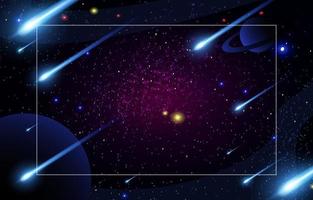 fallende Lichter Meteor im Weltraum Hintergrund vektor