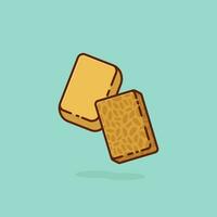 Tofu und Tempeh Essen schwebend einfach Karikatur Vektor Illustration Essen Konzept Symbol isoliert