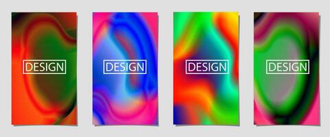 uppsättning av abstrakt bakgrund med färgrik Vinka gradering Färg, färgrik form bakgrund för affisch flygblad baner bakgrund. vertikal baner. Häftigt vätska bakgrund. vektor illustration