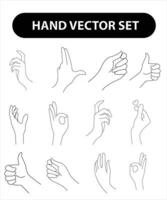 Frau Hand Symbol Sammlung Linie. Vektor Illustration von weiblich Hände.