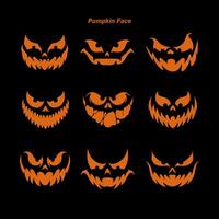 platt halloween pumpor samling vektor