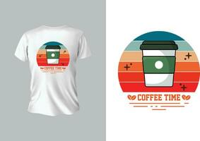 Kaffee Zeit T-Shirt Design vektor