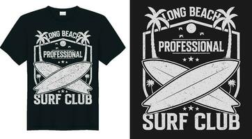 t skjorta design surfa klubb , surfing årgång t-shirt design vektor