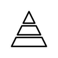 Pyramide Diagramm Symbol im Linie Stil Design isoliert auf Weiß Hintergrund. editierbar Schlaganfall. vektor