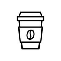 Einweg Papier Kaffee Tasse, nehmen Weg Kaffee Tasse Symbol im Linie Stil Design isoliert auf Weiß Hintergrund. editierbar Schlaganfall. vektor