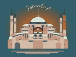 istanbul. de moské är en kulturell arv. arkitektur och landmärke. vektor illustration