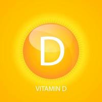 Vitamin D-Ikone mit Sonnenvektorillustration vektor