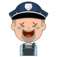 polis skrattande ansikte tecknad serie söt vektor