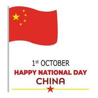 Vektor Illustration von Menschen Republik von China National Tag, Flagge, Gruß Karte und Banner Design