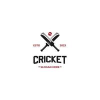 cricket logotyp design retro hipster årgång vektor