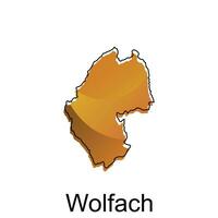 Karte von Wolfach Design Vorlage, Vektor Illustration von Karte Deutschland auf Weiß Hintergrund